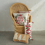 m. lynne designs holly jolly cotton knit pillow with wreath
