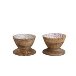 m. lynne designs christmas enameled mango wood bowl