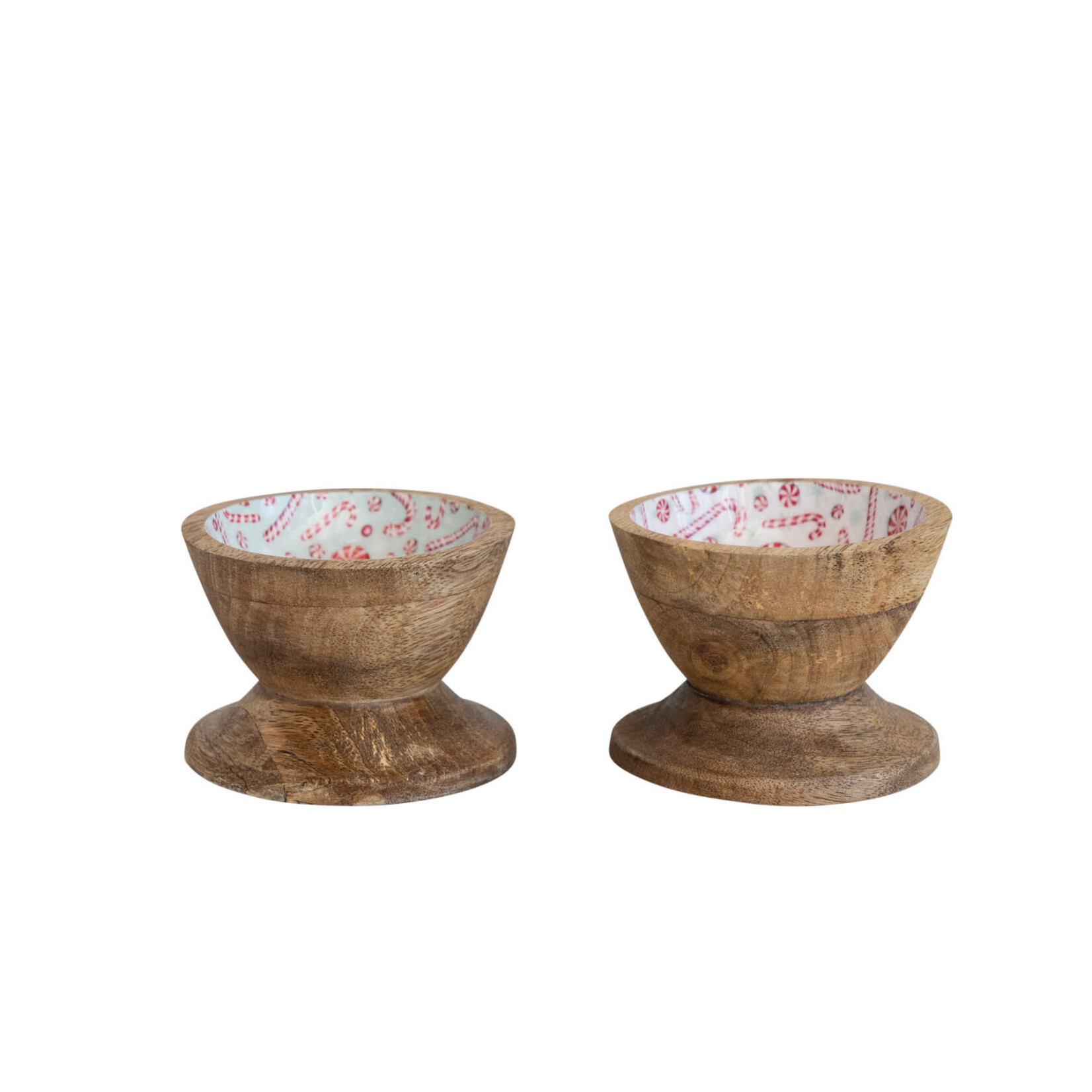 m. lynne designs christmas enameled mango wood bowl