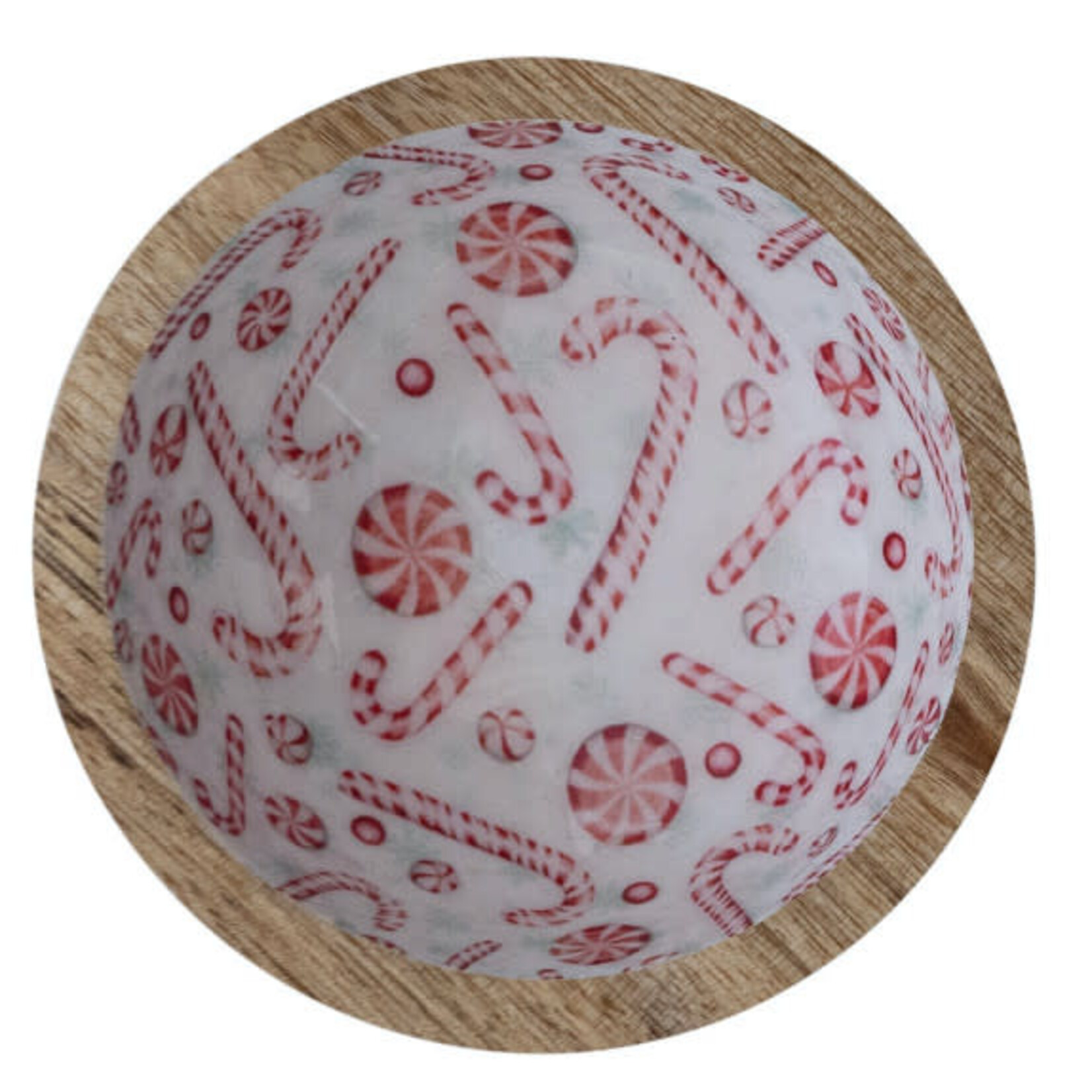 m. lynne designs christmas enameled mango wood bowl