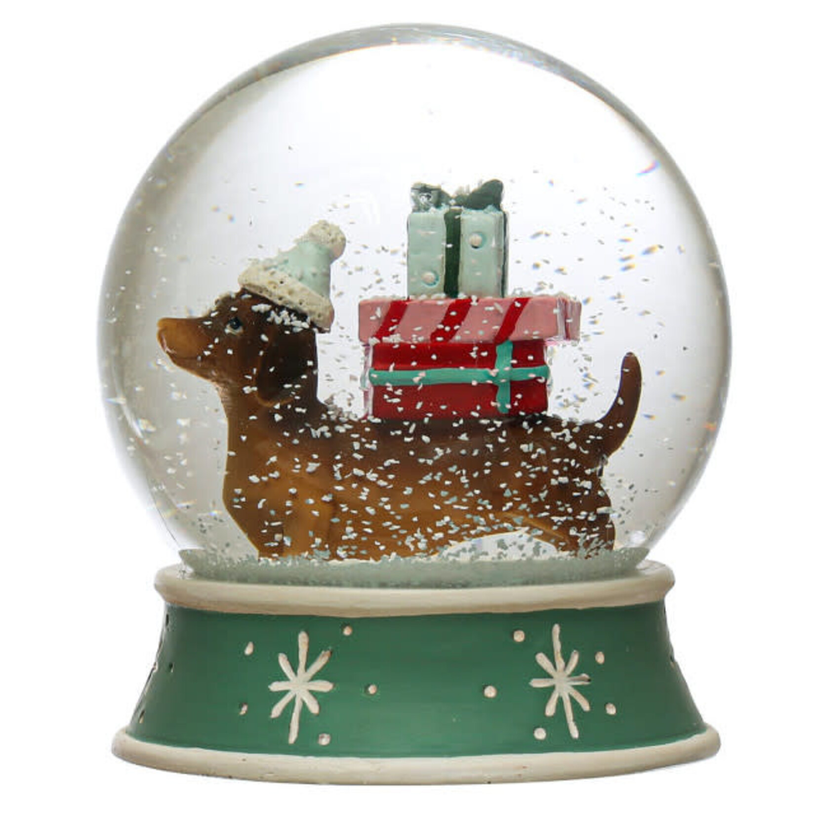 m. lynne designs dog snow globe