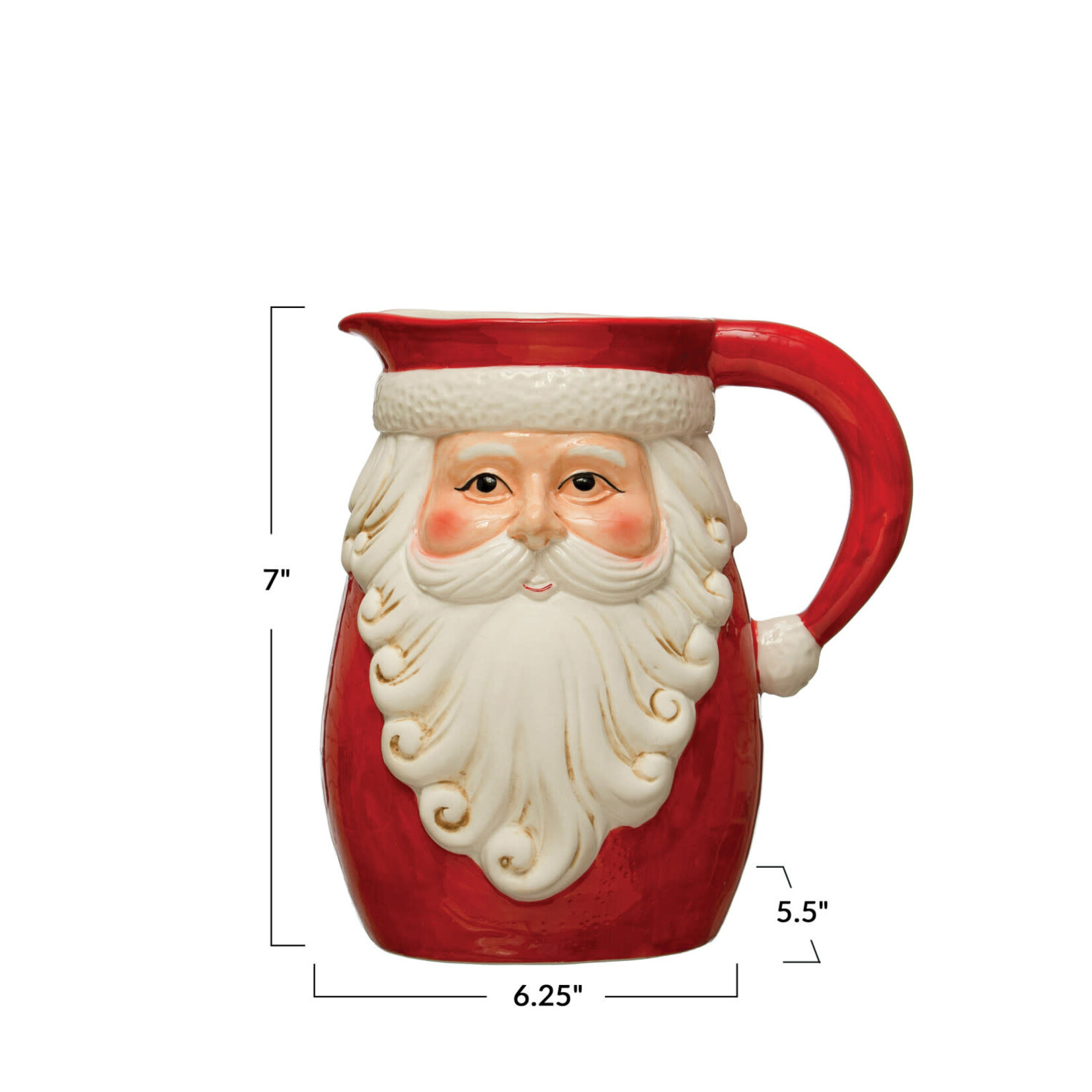 m. lynne designs santa with hat handle pitcher