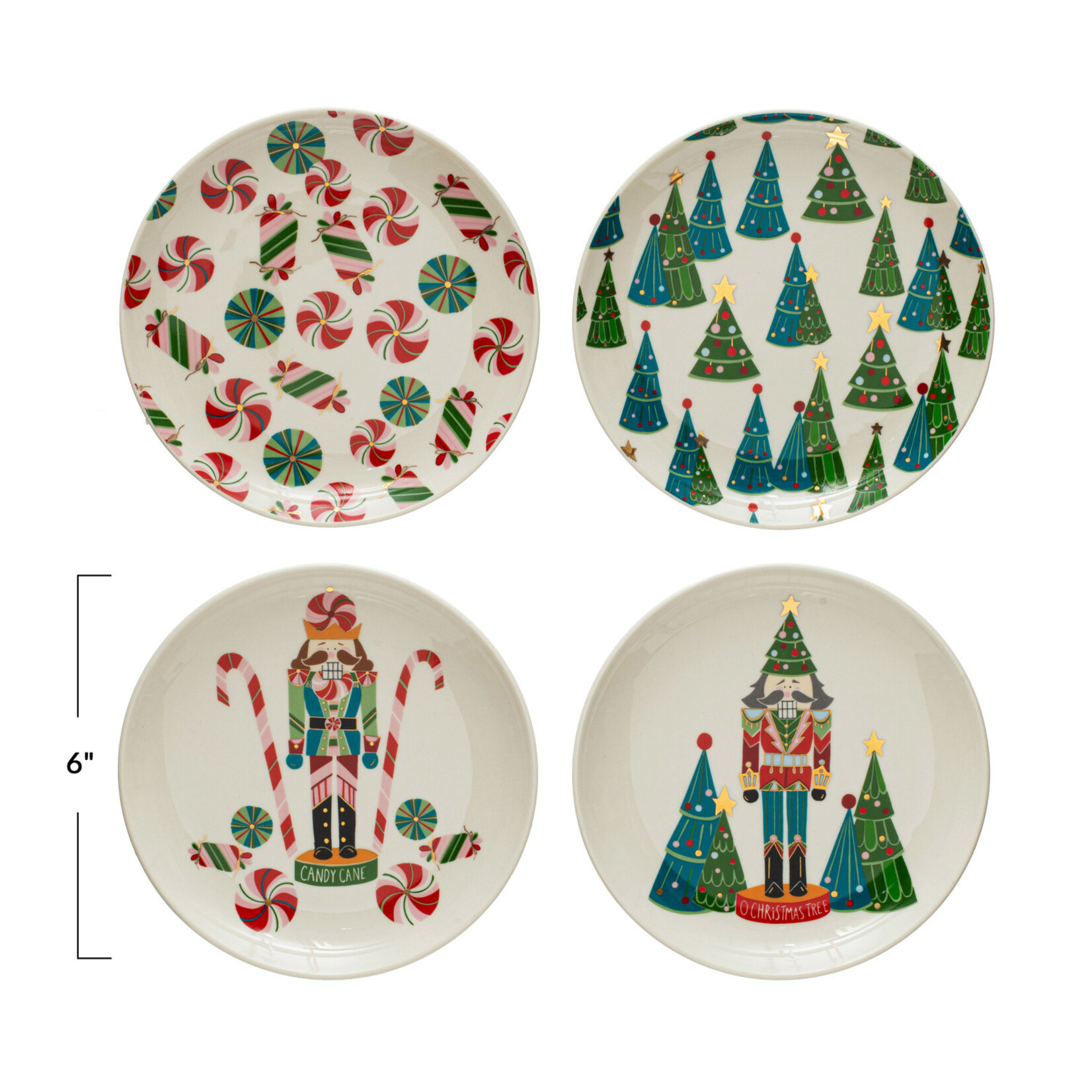 m. lynne designs colorful round christmas plate