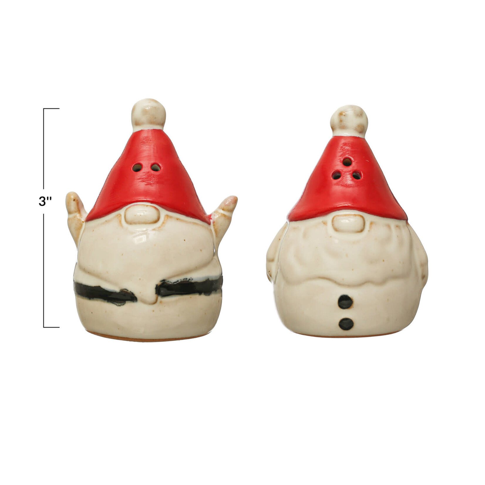 m. lynne designs glazed gnomes with hats salt & pepper set
