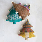 m. lynne designs kantha tree shaped pillows with pom poms