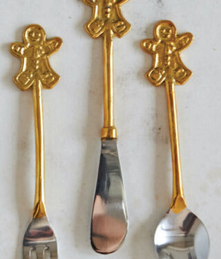 available at m. lynne designs Gingerbread Man Appetizer Cutlery