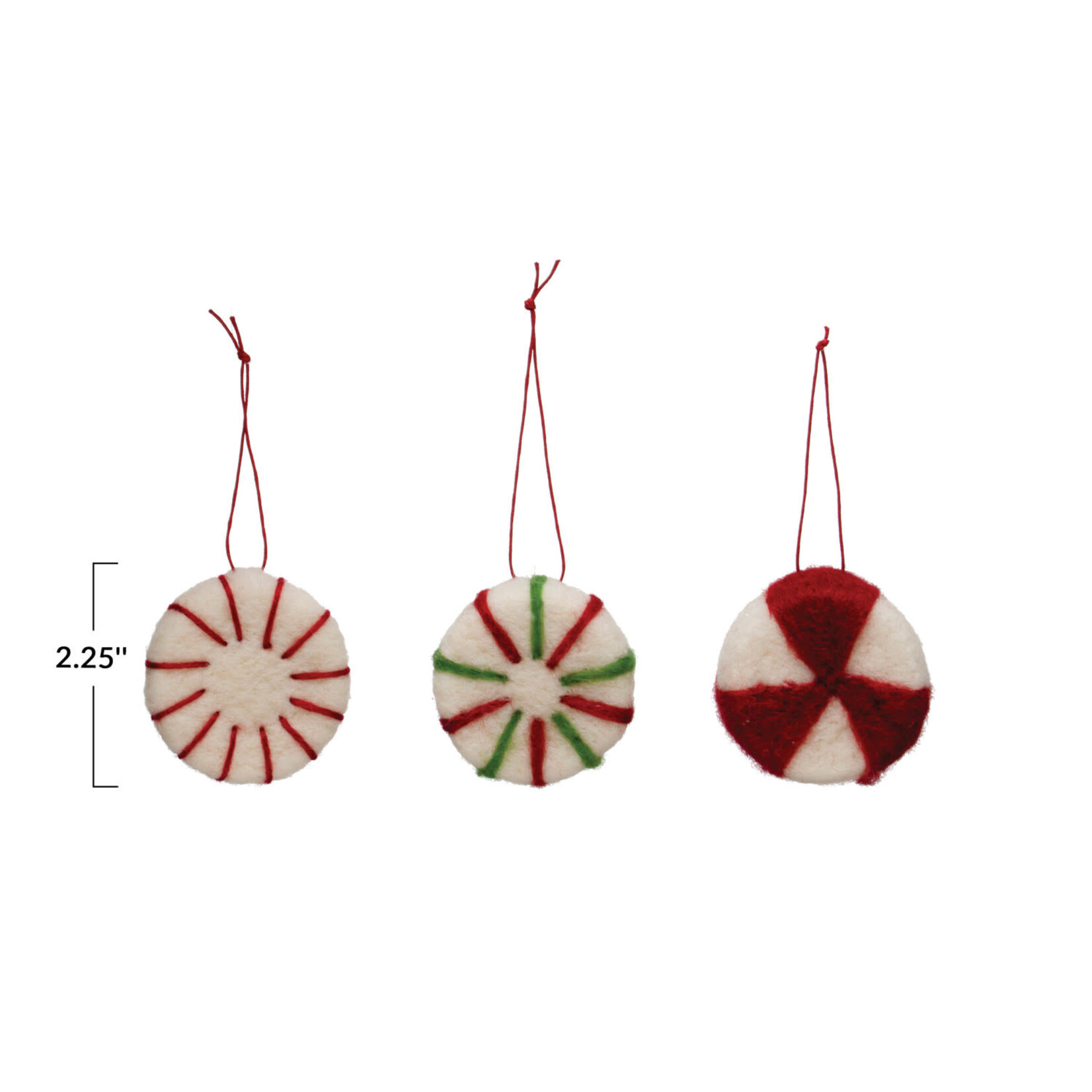 m. lynne designs felt peppermint ornament