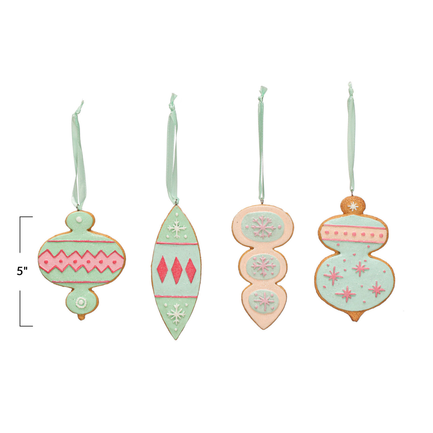 m. lynne designs colorful shape gingerbread ornament