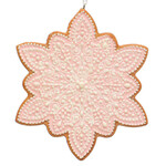 m. lynne designs pink & white iced snowflake ornament