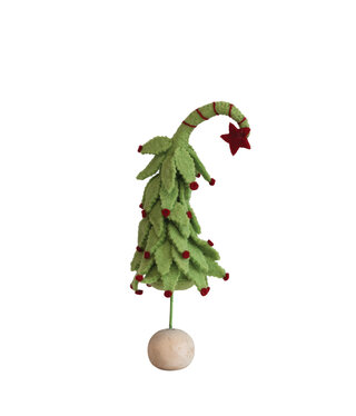 available at m. lynne designs Green Felt Tree with Loopy Star and Wood Base
