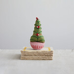 m. lynne designs pink & green felt tree with pom poms