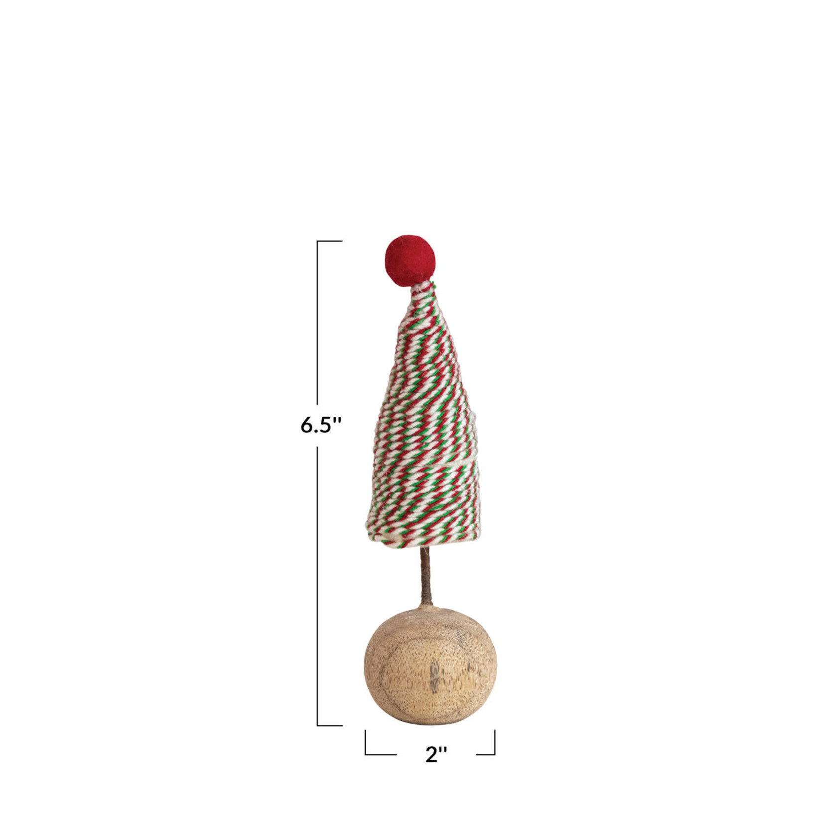 m. lynne designs red & white cording felt tree with pom