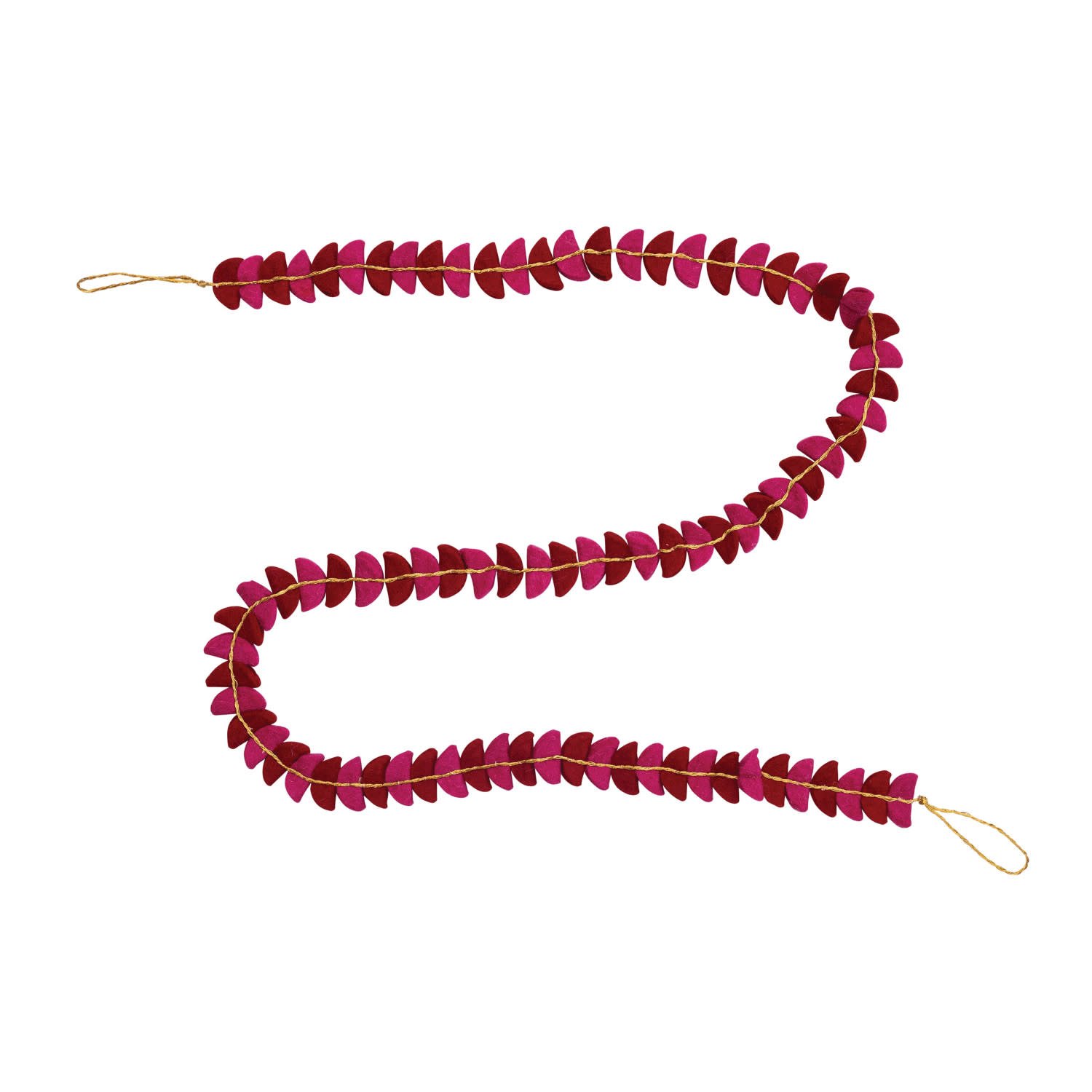 available at m. lynne designs pink & burgundy garland with gold