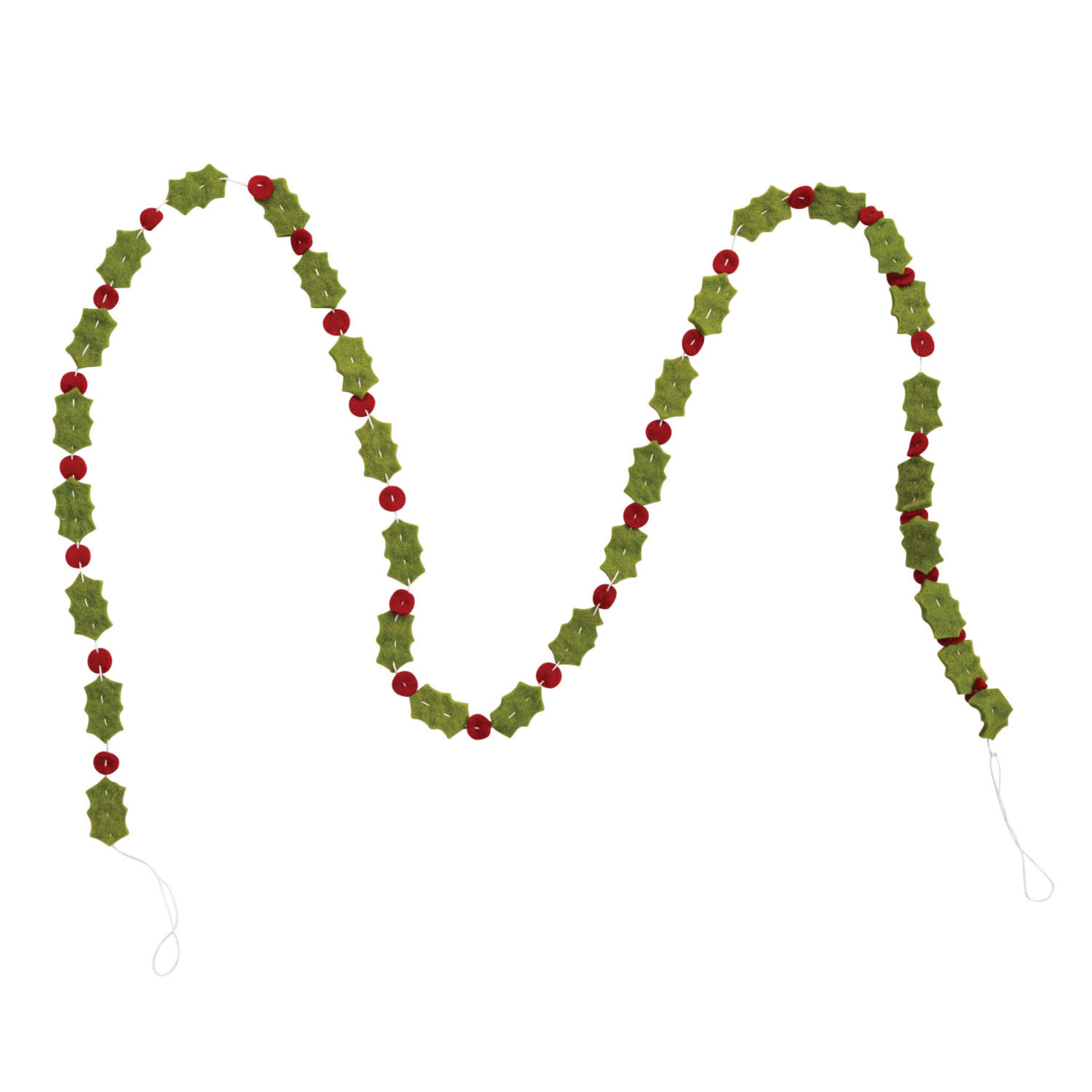 m. lynne designs felt holly leaves & berries garland