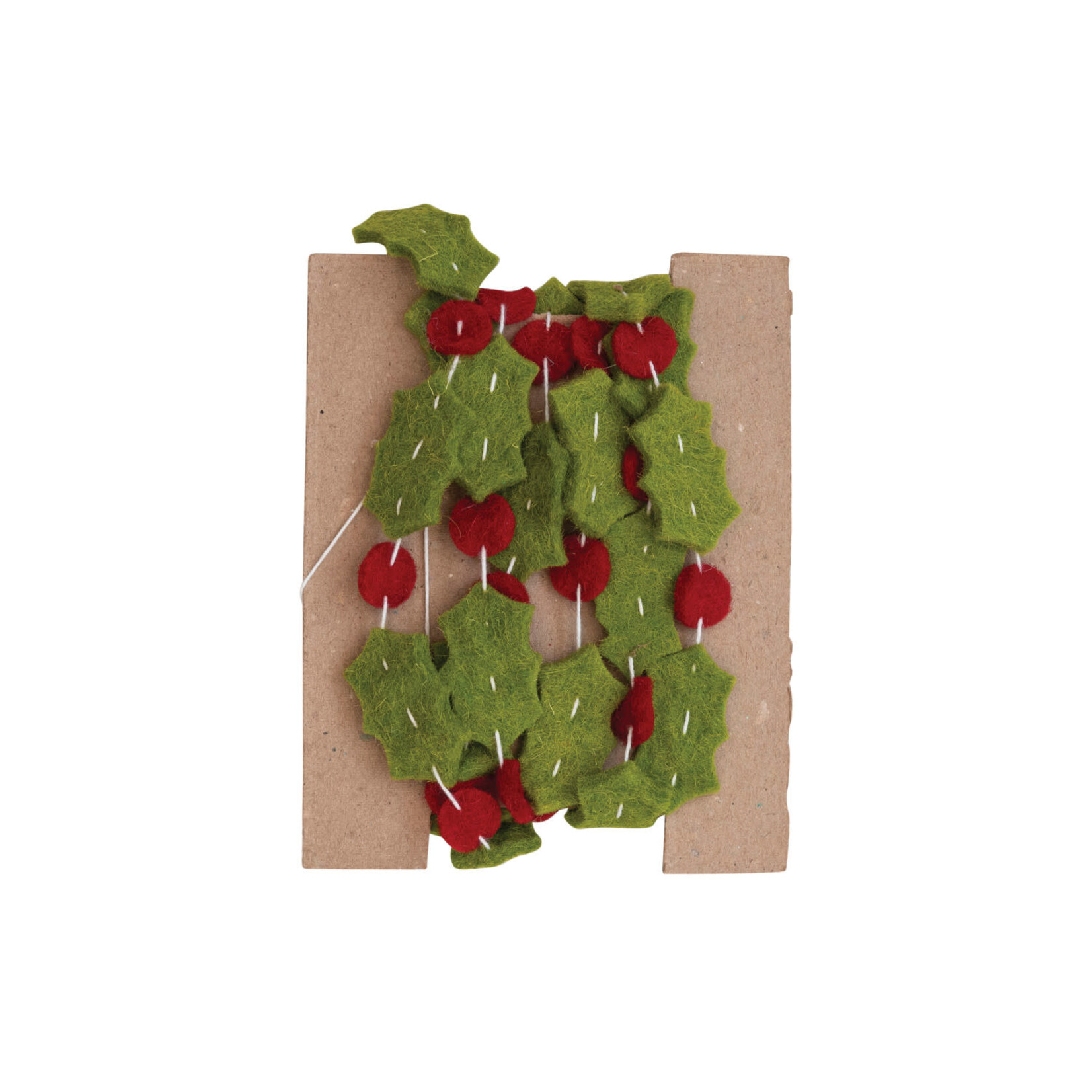 m. lynne designs felt holly leaves & berries garland