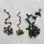 m. lynne designs felt holly leaves & berries garland