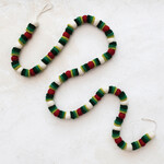 m. lynne designs red, green & white felt ball & disc garland