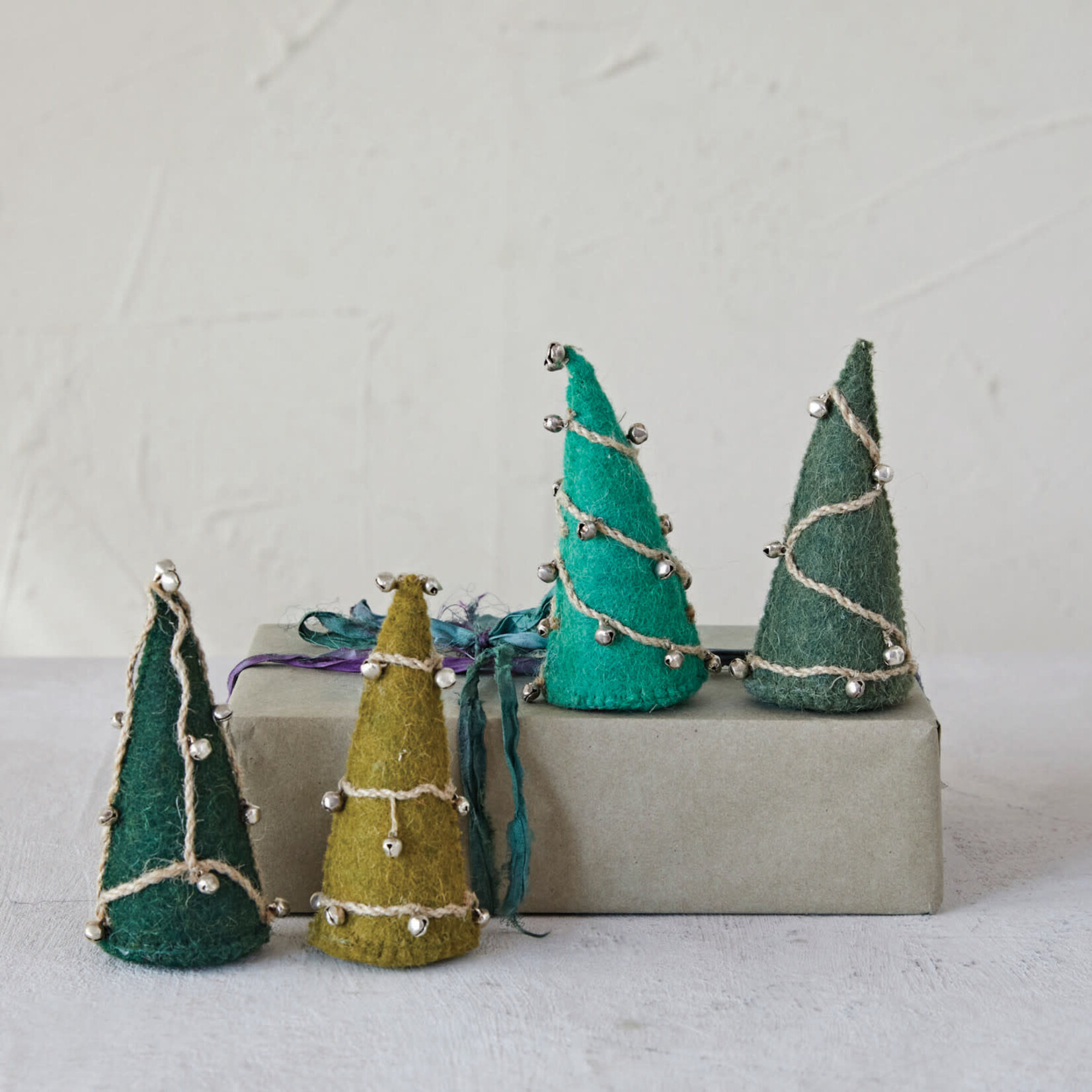 m. lynne designs felt tree with jute & bells