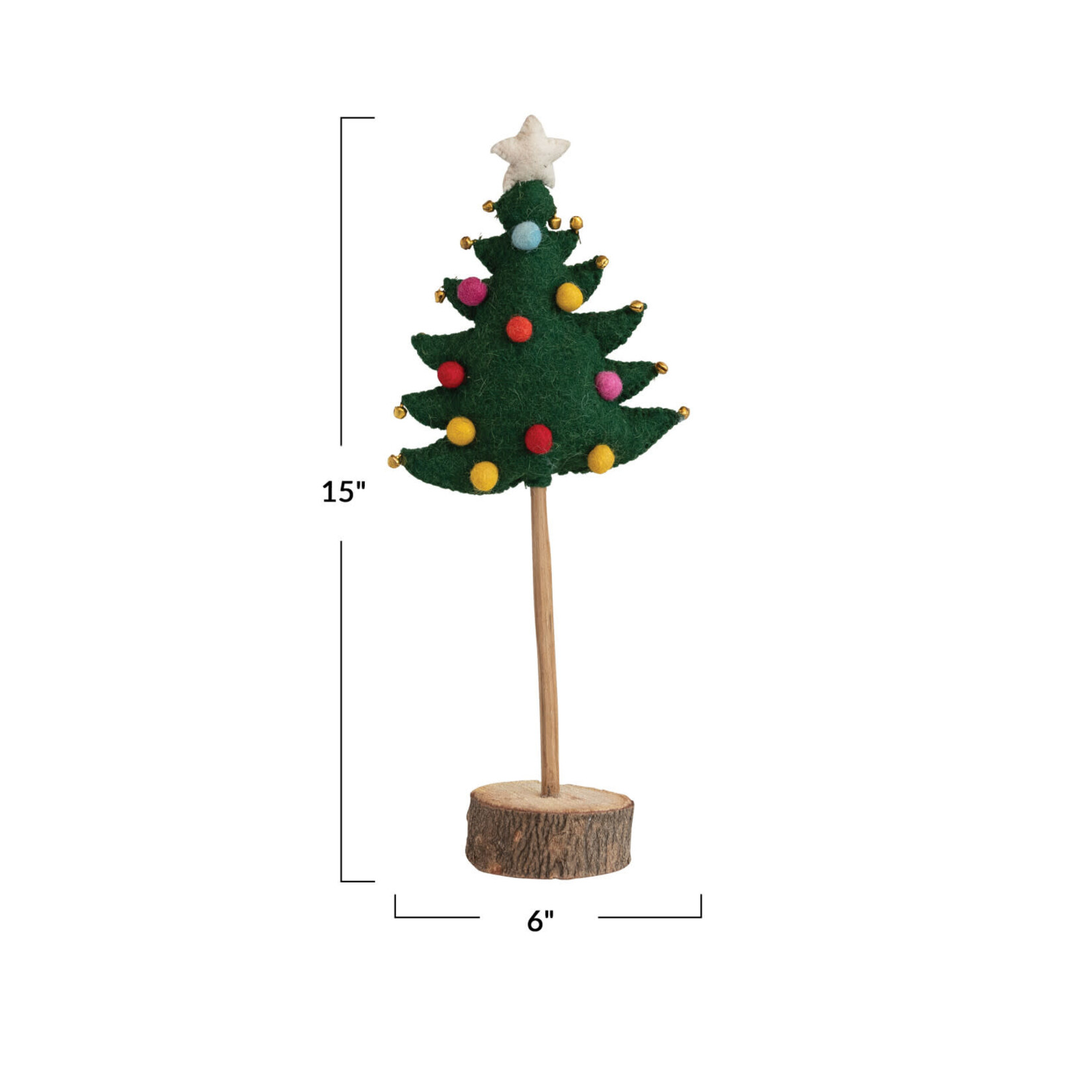 m. lynne designs green felt tree with colorful poms