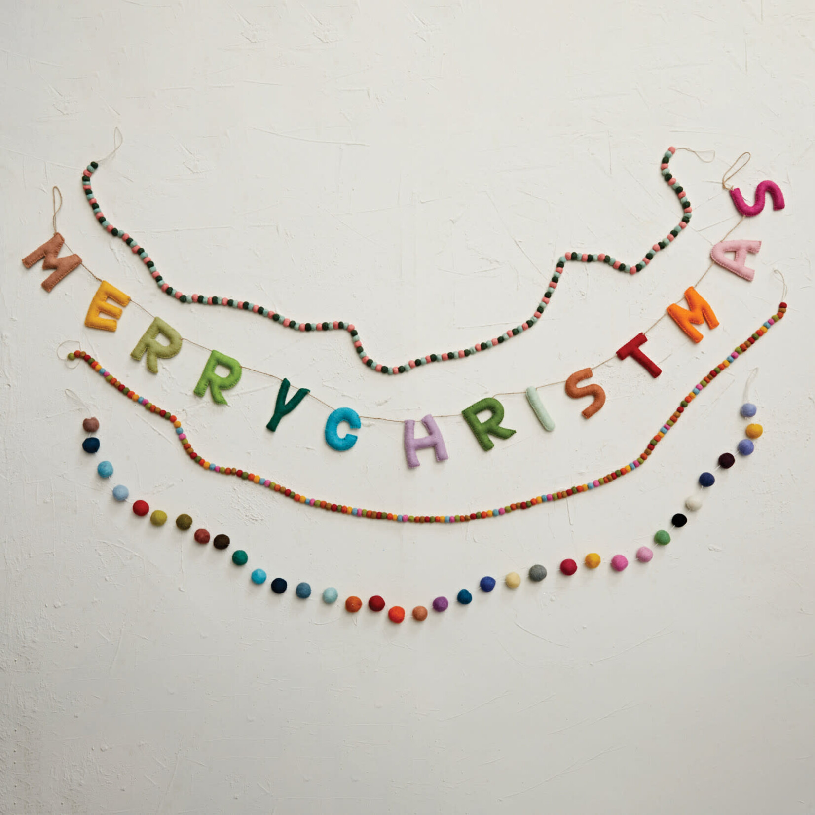 m. lynne designs bright wool felt pom garland