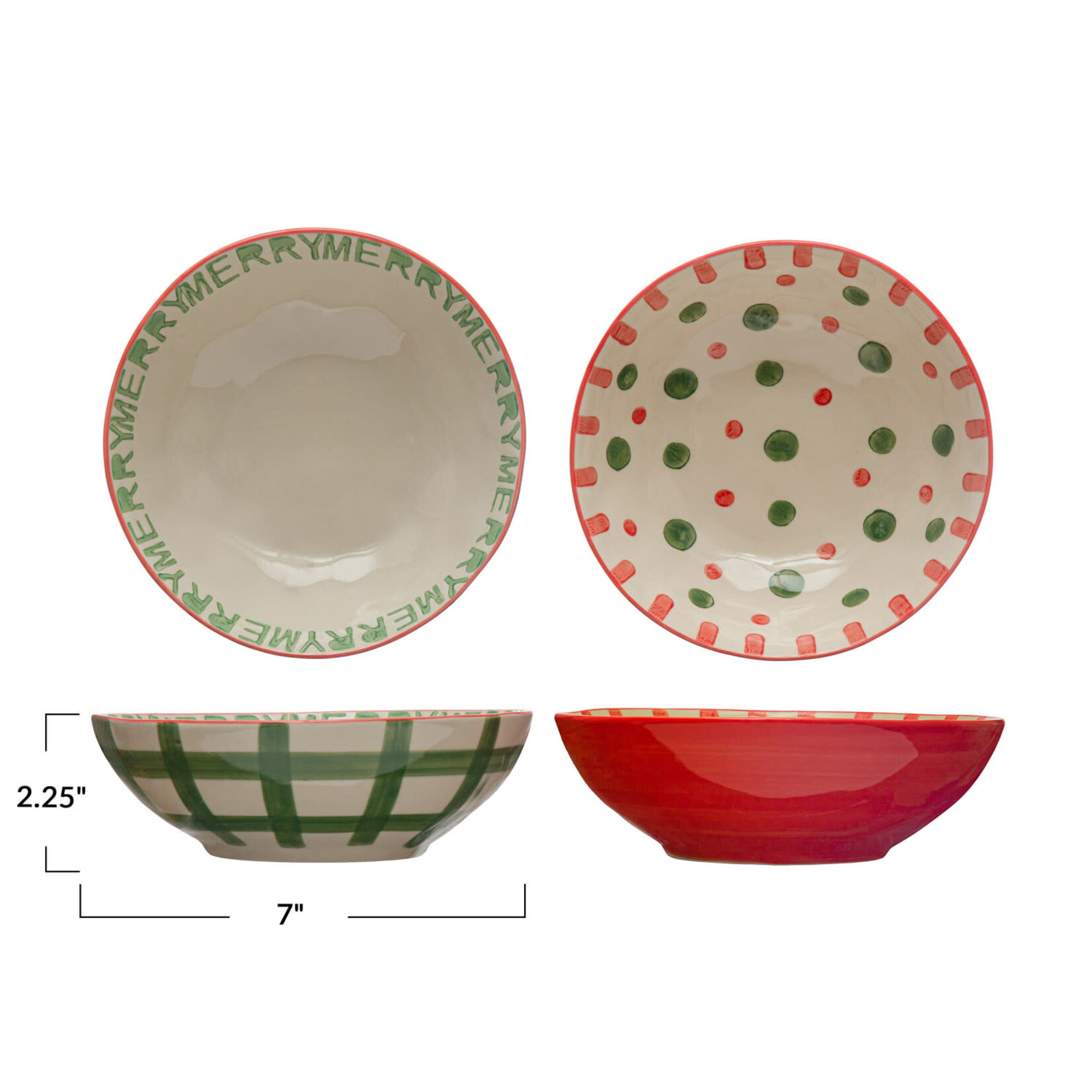 m. lynne designs ceramic christmas colors bowl