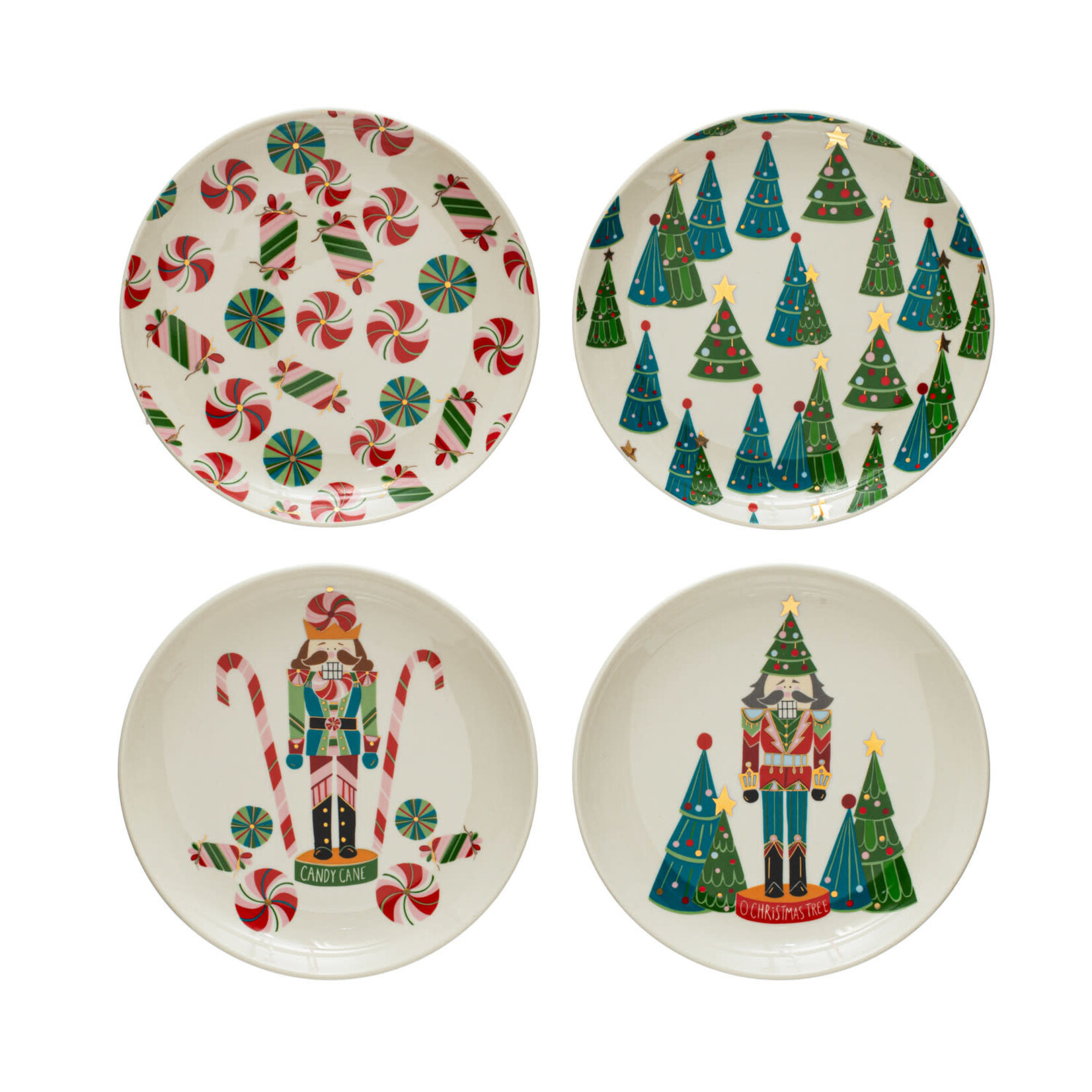 m. lynne designs colorful round christmas plate
