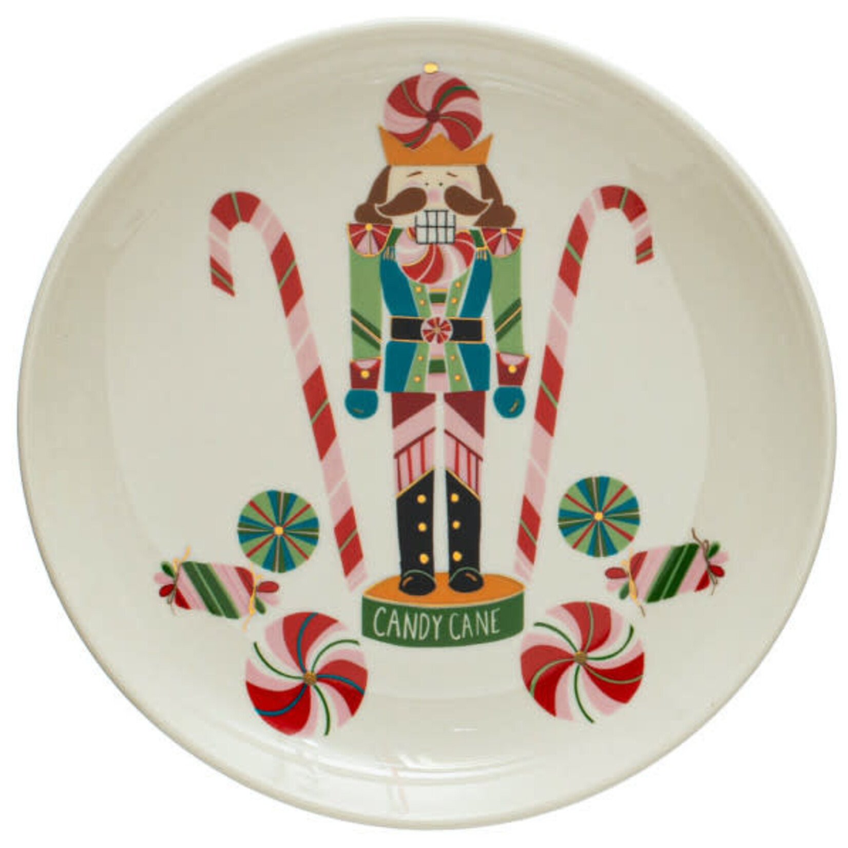 m. lynne designs colorful round christmas plate