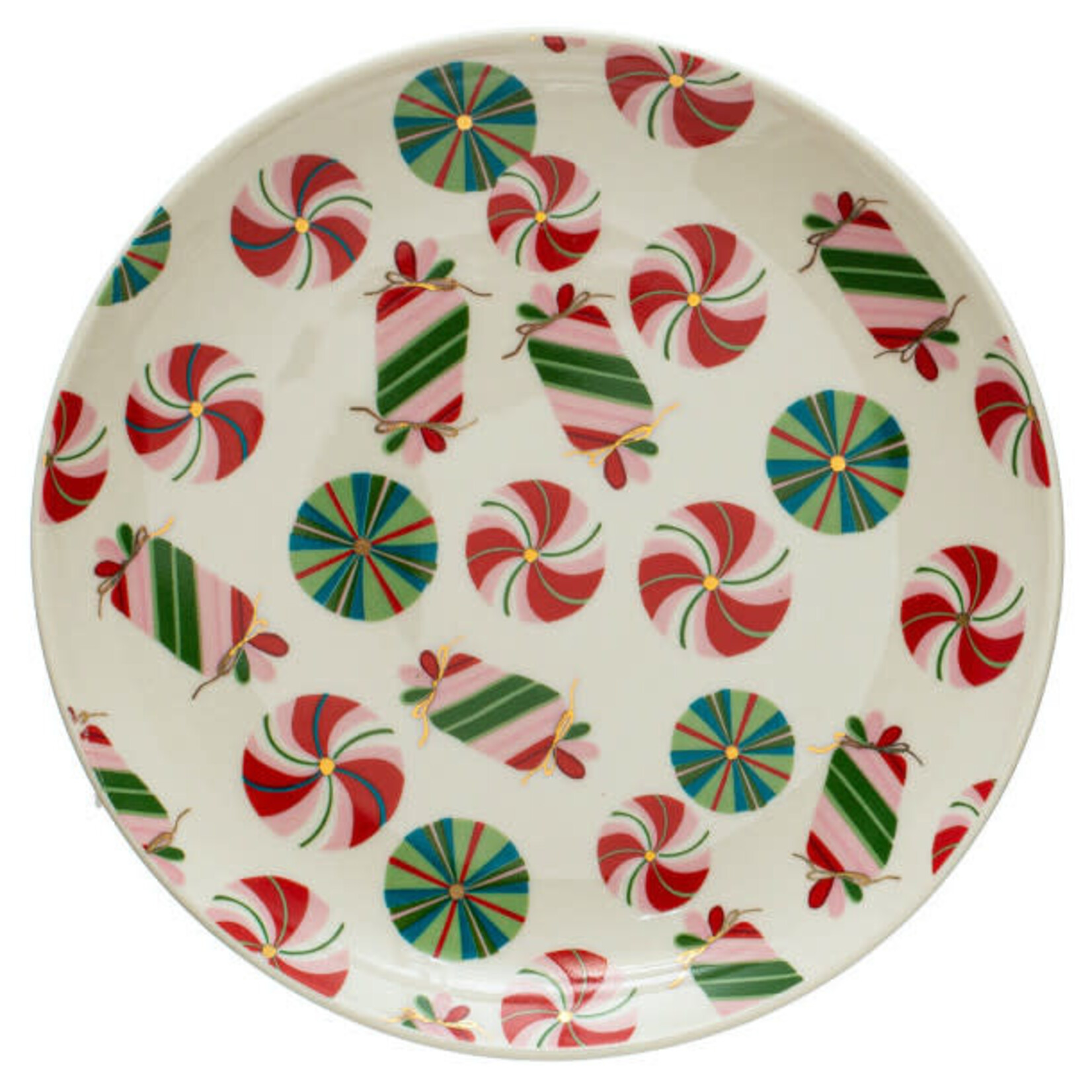 m. lynne designs colorful round christmas plate