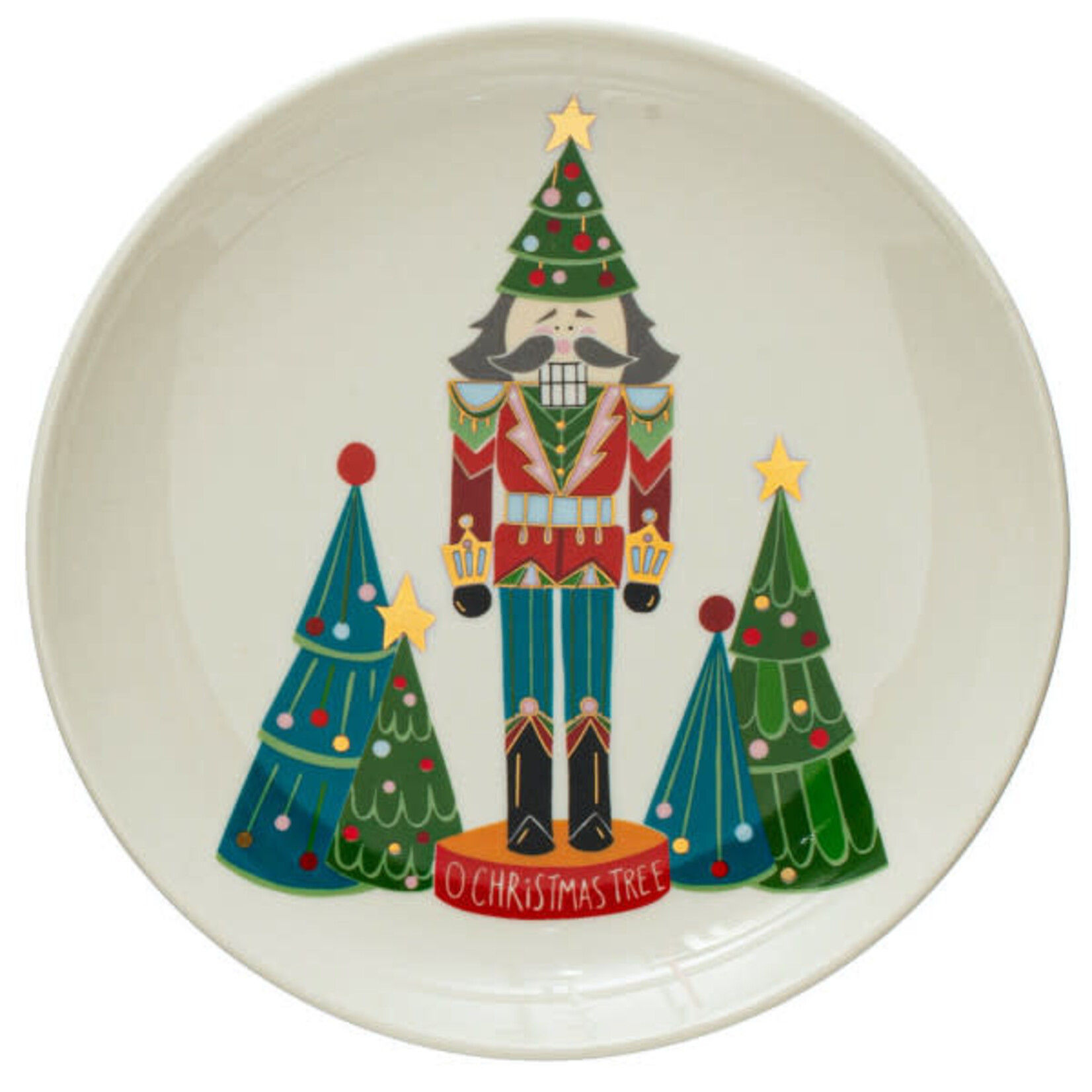 m. lynne designs colorful round christmas plate