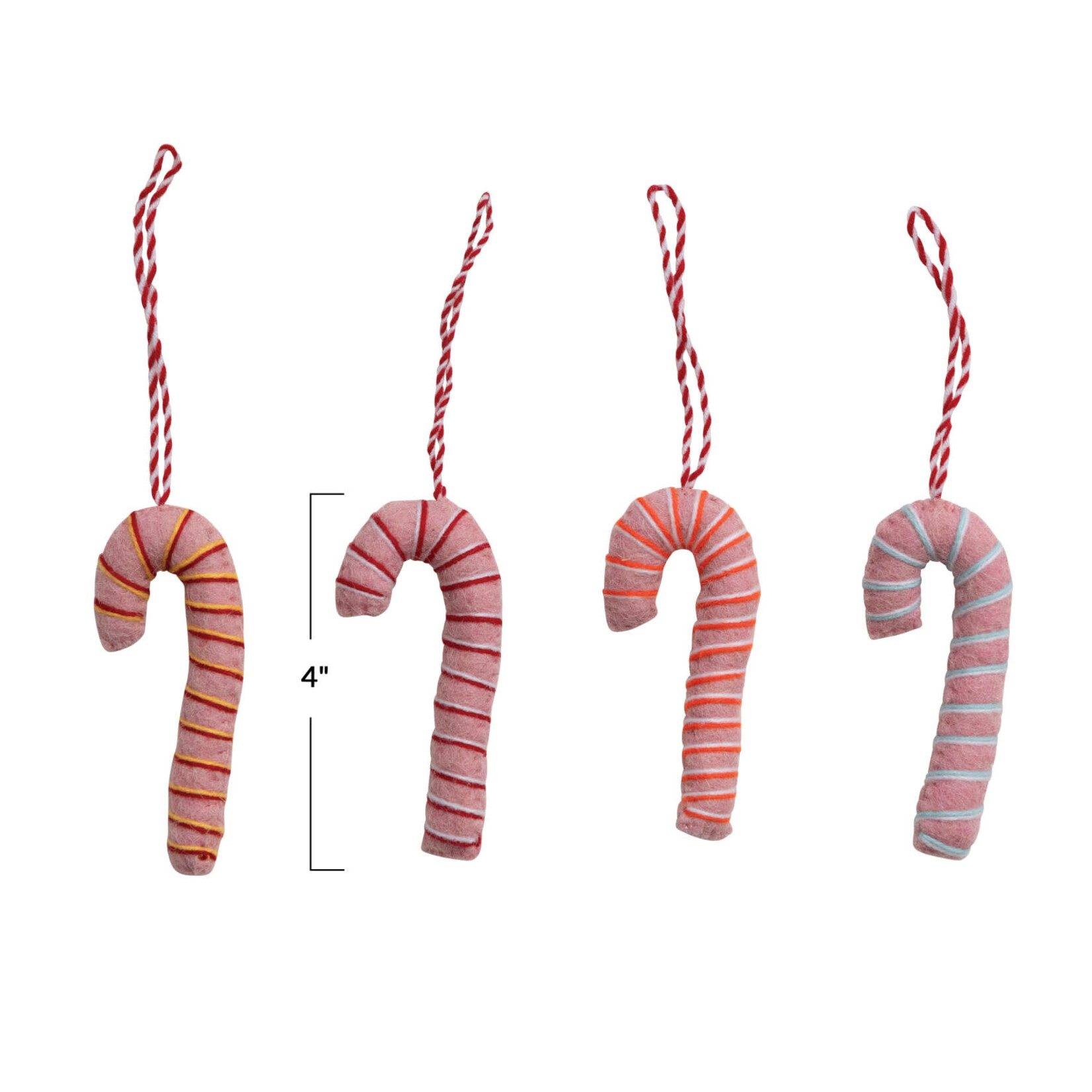 m. lynne designs felt candy cane ornament
