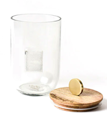 happy everything Small Glass Jar with Wooden Lid