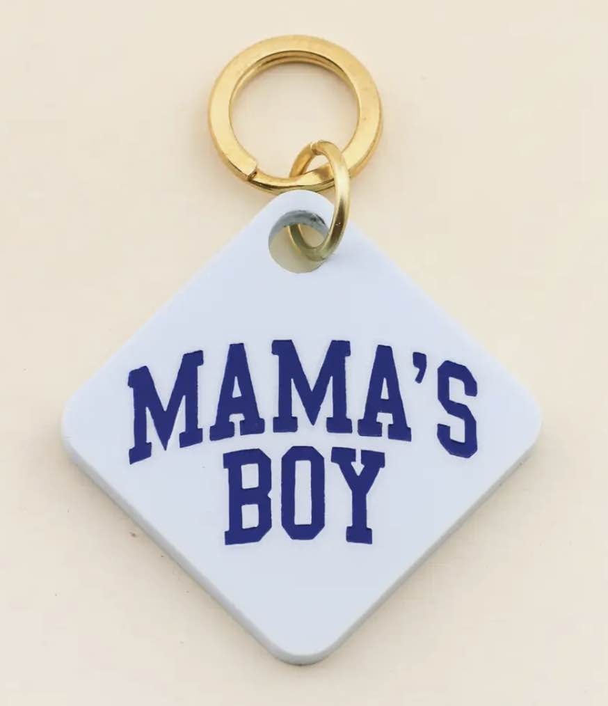 available at m. lynne designs Mama's Boy Pet Tag