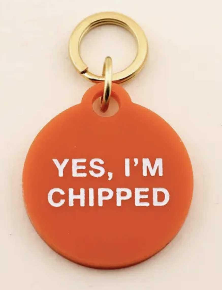 available at m. lynne designs Chipped Pet Tag