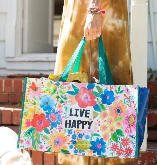 natural life Carry All Live Happy Tote Bag