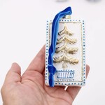 m. lynne designs blue and gold tree ornament