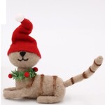 m. lynne designs felt cat with wreath and hat
