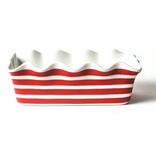 coton colors red stripe ruffle loaf pan