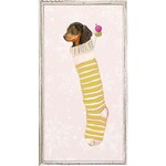m. lynne designs holiday dixie in stocking 1 framed canvas
