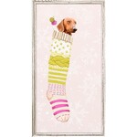 m. lynne designs dixie in stocking 2 framed canvas