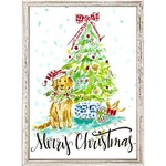 m. lynne designs christmas dog framed canvas