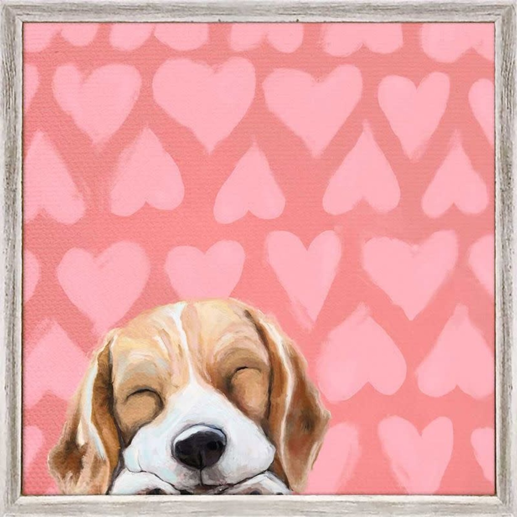 m. lynne designs valentine pup framed canvas