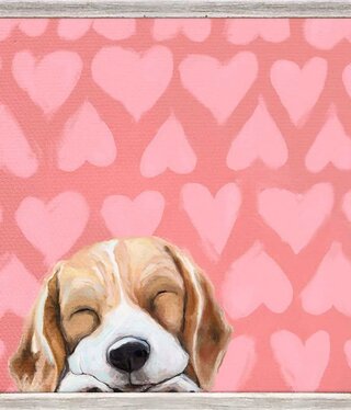available at m. lynne designs Valentine Pup Framed Canvas