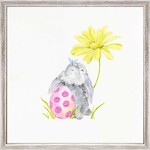m. lynne designs bunny with yellow flower framed canvas