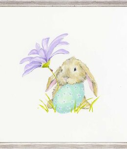 available at m. lynne designs Bunny with Purple Flower Framed Canvas