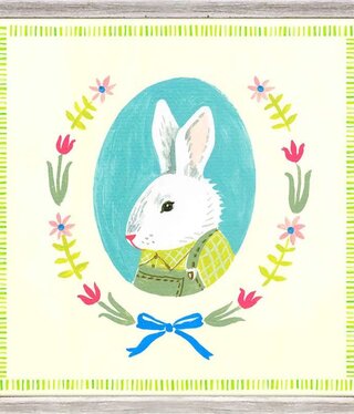 available at m. lynne designs Portraits of the Spring Rabbit Framed Canvas