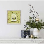 m. lynne designs holiday snow globe black and white dog framed canvas