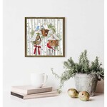 m. lynne designs holiday gingerbread birds framed canvas