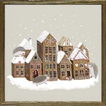 m. lynne designs holiday hedgehog village framed canvas