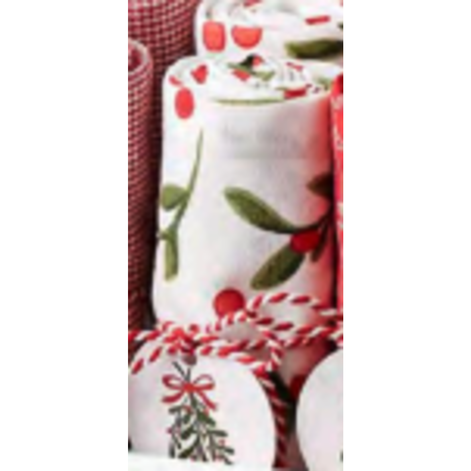 m. lynne designs under the mistletoe dishtowel