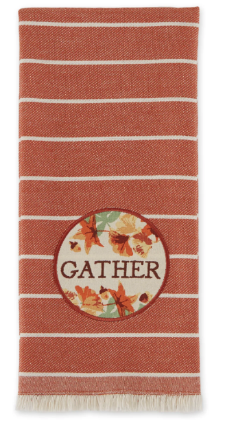 available at m. lynne designs gather family embellishment tea towel